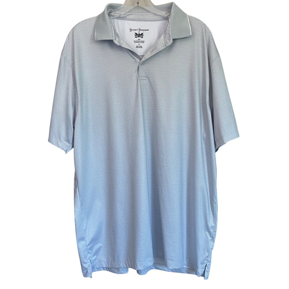 Hickey‎ Freeman Golf Mens XL Blue Geometric Print Performance Polo HEST861C0000
